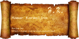 Hamar Karmelina névjegykártya